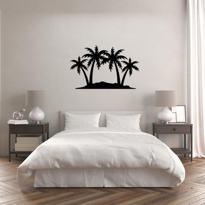 METALPLEX Palm Tree Metal Wall Art - Durable And Rust-free Indoor & Outdoor Aluminum Composite Wall Decor - Home Decor Wall Art For Living Room And Bedroom Decorations - Black (23"x14.7")