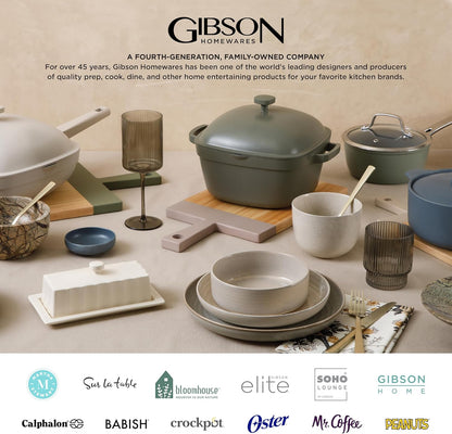 Gibson 99813.16R Elite Soho Lounge 16 Piece Reactive Glaze Dinnerware Set, Teal/Black Tutone