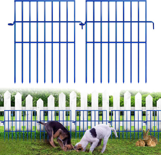 Animal Barrier Fence, 10 Panels No Dig Fences, 17in(H) X 10.8ft(L) Garden Fence Animal Barrier for Rabbits and Dog Under Fencing Barrier, Rustproof Metal Fences Border for Outdoor, Yard, Patio