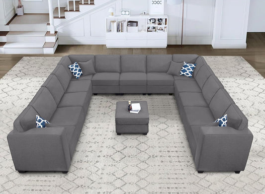 L Lengend Vansen Modular Sectional Sofa U Shaped Couch with Ottoman Modern Reversible Corner