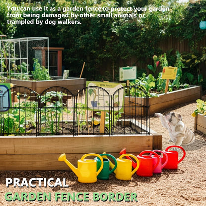 21in(H) x 10ft(L) 10 Panels Garden Fence Animal Barrier No Dig, Rustproof Arched Small Metal Fencing, 1.5in Gap Fence Border, Outdoor Decorative Fence for Yard Dogs Rabbits