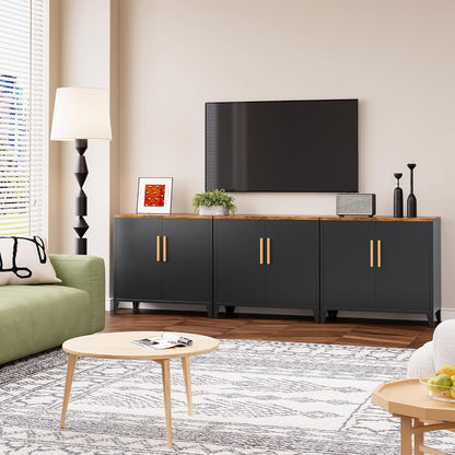 SISESOL Black Storage Cabinet with Doors and Shelves,30 inch Pantry Cabinet Sideboard with Leg,Small Accent Cabinets with Storage,Side Floor Cabinets for Home,Kitchen,Coffee Bar,Dining/Living Room