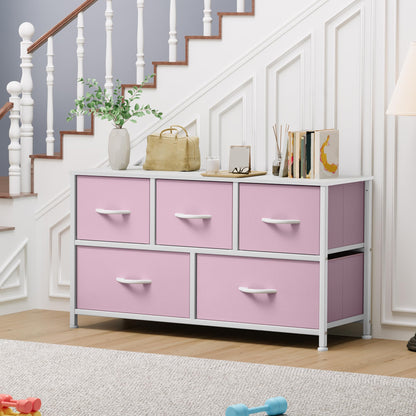 YITAHOME 5 Drawer Dresser - Fabric Storage Tower, Organizer Unit for Bedroom, Living Room, Hallway