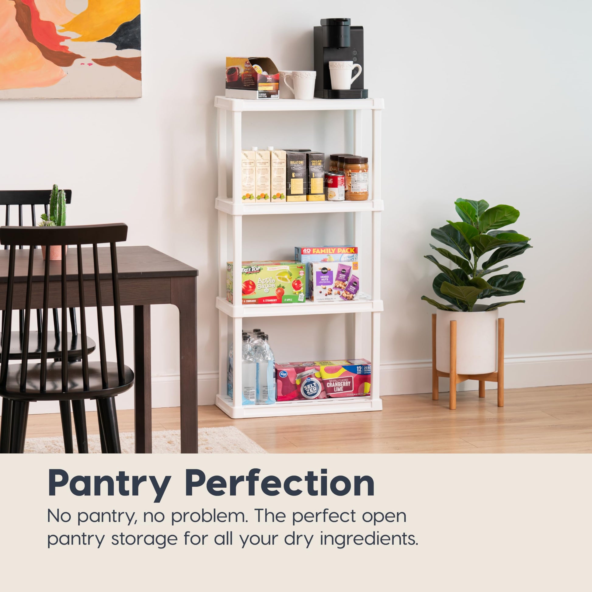 IRIS USA Plastic Storage Shelves |Made in USA| 48"H x 24"W x 12"D - White