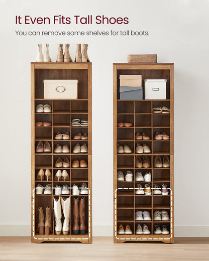 VASAGLE Shoe Storage Cabinet, 10 Tier Shoe Rack Organizer, Holds Up to 30 Pairs of Shoes, for