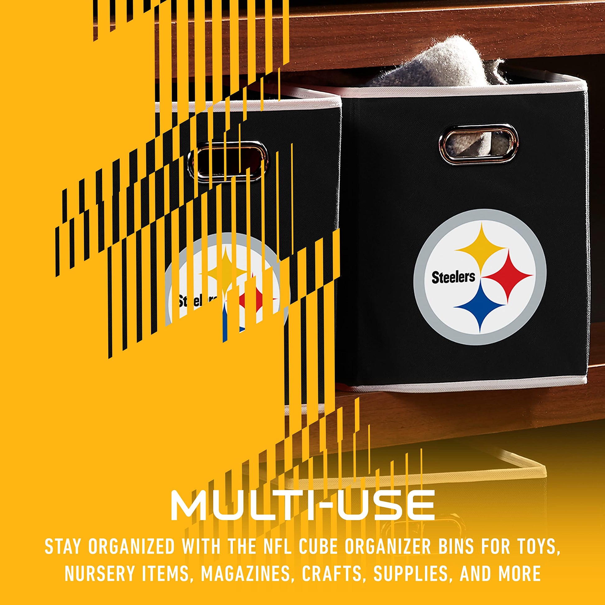 Franklin Sports NFL Pittsburgh Steelers Collapsible Storage Bin