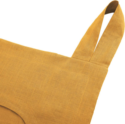 Amazhiyu 100% Linen Door Hanging Laundry Hamper Bag, 19x27 Inches Yellow