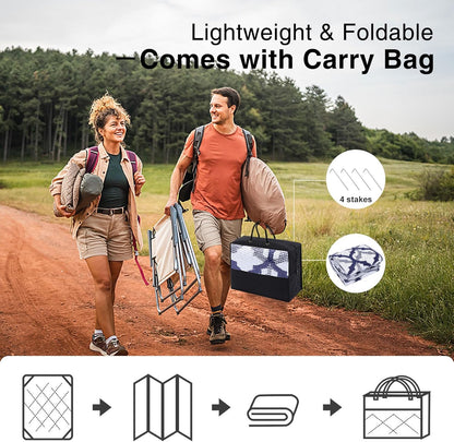 OLANLY Reversible Outdoor Rug 8x10 ft Clearance, Waterproof Outdoor Plastic Straw Rug with Interlacing Pattern, RV Mat for Patio, Camping, Balcony, Deck, Backyard, Navy & White