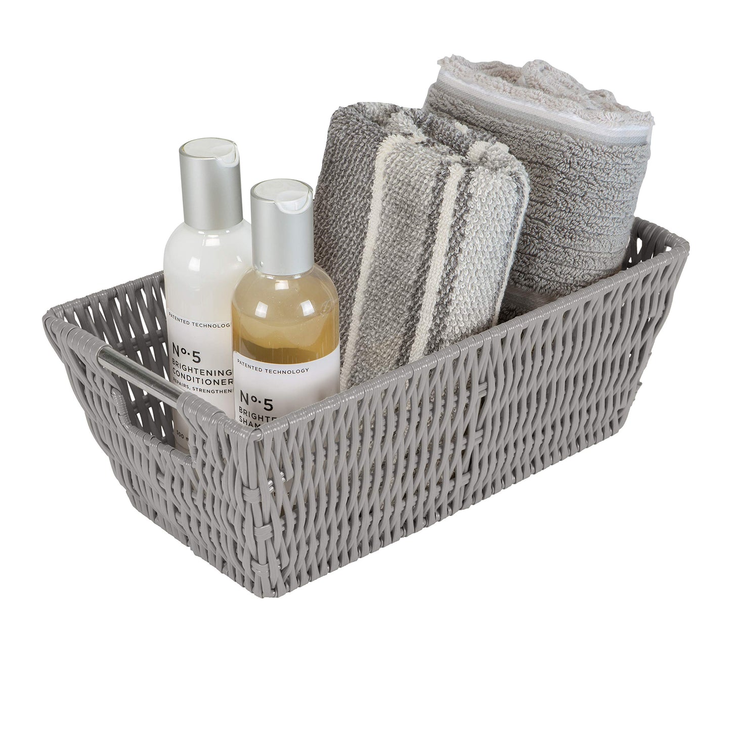 Simplify 11"x6.5"x4.5" Small Shelf Storage Woven Basket with Handles, Nursery, Playroom, Toys