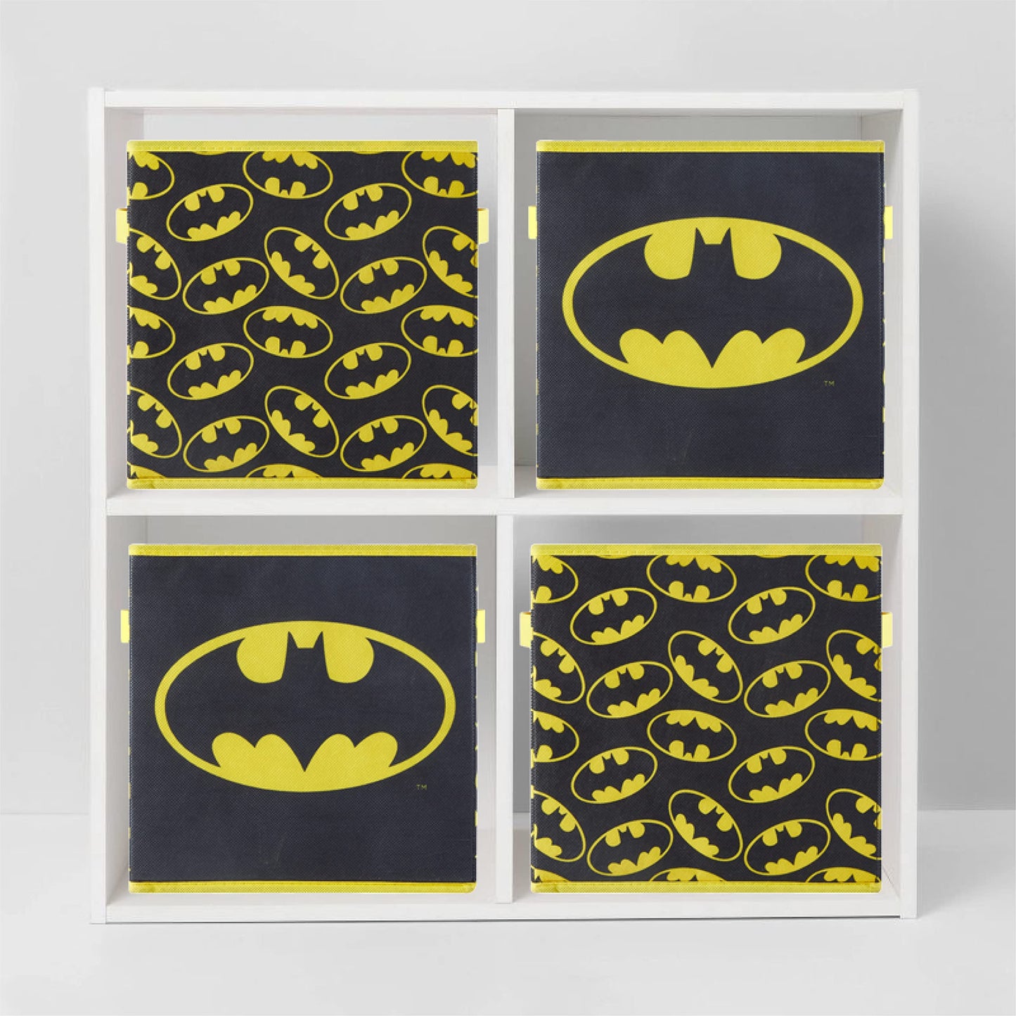 Batman Collapsible Storage Cubes – Set of 2 Foldable Fabric Bins for Kids – Organizer Boxes with