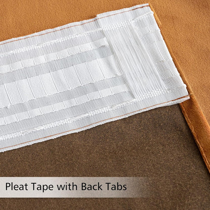 MIULEE Velvet Curtains 84 inches - Pinch Pleated Luxury Room Darkening Curtains for Bedroom Living Room Blackout Thermal Insulated Super Soft Window Drapes Rod Pocket, Gold Brown, 2 Panels