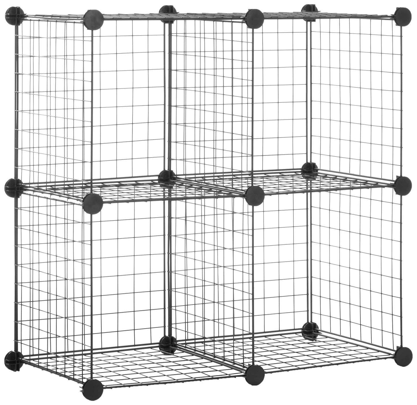 Amazon Basics 4 Cube Wire Grid Storage Organizer, Closet Organizer and Shelves, Stackable