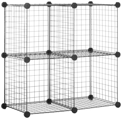 Amazon Basics 4 Cube Wire Grid Storage Organizer, Closet Organizer and Shelves, Stackable