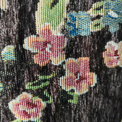 Set of 2 Brown Vintage Embroidered Throw Pillow Covers 18x18in，Floral Embroidered Cushion Cover for Sofa Couch Bed Burgandies Pillow Cover Brown