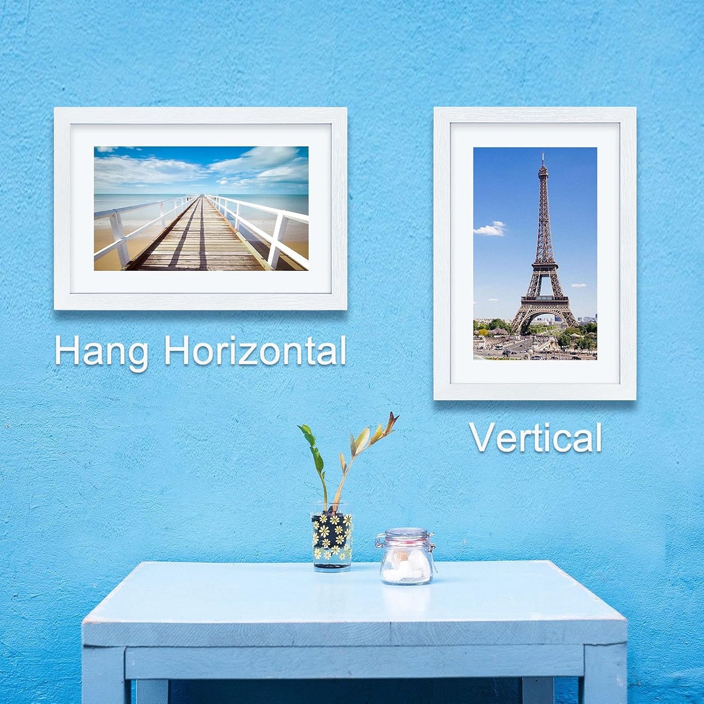 VCK 12x18 Inch Solid Wood Poster Frames with Wall Mounting Hanging Picture Frame Set of 3 White