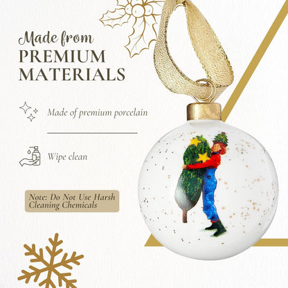 Spode Kit Kemp Christmas Ornament - Doodles Branch Manager - Fine China Whimsical Festive Keepsake, Collectible Holiday Decoration for Tree & Seasonal Decor - Holiday Ornament for Gift Giving