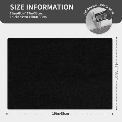 Cloth Placemats, Set of 4 Heat-Resistant Cotton Linen Blend Double Layered Machine Washable Place Mats, Wrinkle Free Thick Fabric Dining Table Mats for Indoors & Outdoors (Black, 4)