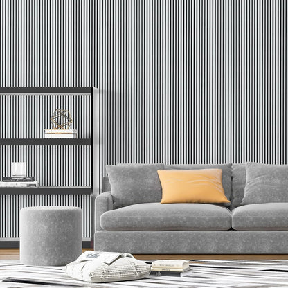 Art3d 4-Pack Glue-On Fine Bar Wainscoting Panel for Interior Wall Decor - 104 x 12 Inch Polystyrene Ultralight Slim Slat Wall Panels for Living Room Bedroom, Poplar