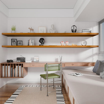 IAE Walnut Floating Wall Shelves 72 inch, Bathroom Shelves Wall Mounted,Invisible Shelves Floating Kitchen Shelves,Wooden Wall Shelves with Brackets for Living Room Wall Mounted,Easy Install,Set of 2