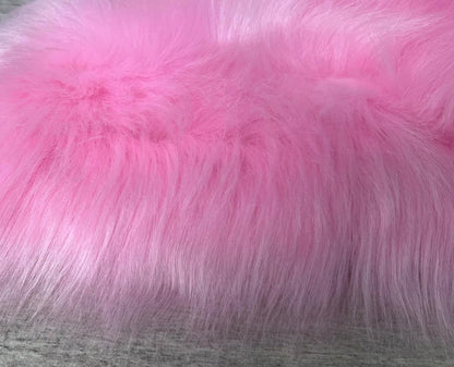 LAMBZY Faux Sheepskin Super Soft Hypoallergenic Free Shape Silky Shag Rug, Luxury Shaggy Plush Carpet for Bedrooms Living Kids Room Sofa Rugs (Pink, Octo 8 Pelts 6'x8')