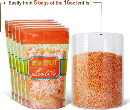 Glass Jars with Bamboo Lids, Glass Food Jars and Canisters Sets, Flour Jar, Large Food Canister with airtight lids, Flour Storage Container, Pantry Jars, 100oz