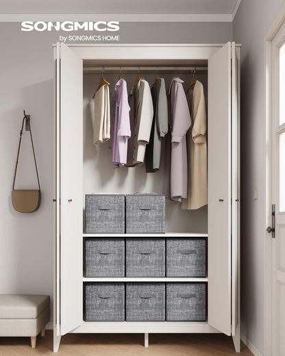 SONGMICS Storage Cubes, Set of 8, 13-Inch Foldable Closet Organizers