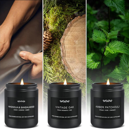 6 Pack Candles for Home Scented Aromatherapy Candles Gifts Set for Mens, Men Candle Set, 42 oz 300 Hour Long Lasting Candles, Gifts for Men, Birthday, Anniversary Present