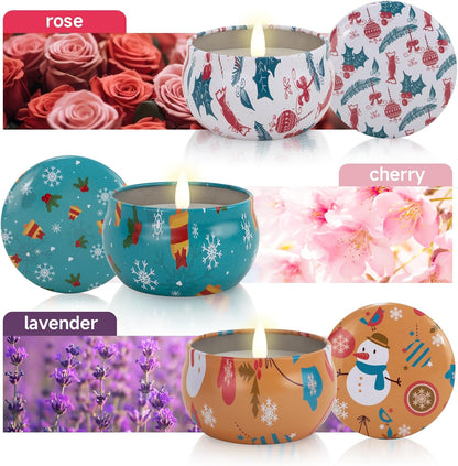 New Year's Candles Set Gift, Super Value 3 Pack 2.5 oz Aromatherapy Candles for Home Scented, Christmas Candles Gifts for Women, 3 Fragrant Scented Candles Set Can Meet Your Various Needs