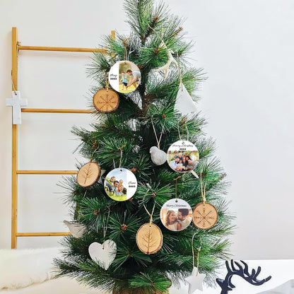 Personalized Christmas Ornaments 2025 Ceramic Custom Photo Text Christmas Ornament Customized Photo Ornament Christmas Tree Decorations Gift for Family Kids Friends Couples Wedding