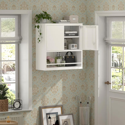 Wall Cabinets,Garage Metal Storage Cabinet with Shelf,Wall Storage Cabinet with Locking Door,Steel Cabinets for Kitchen,Home Office,Basement