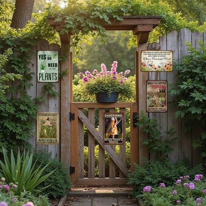 5 Pack Garden Signs Vintage Metal Tin Signs For Outside Garden Signs Decorative Outdoor Plant Lover Gifts Gardening Gift For Women Yard Sign Funny Gardening Decor 12x8 Inch