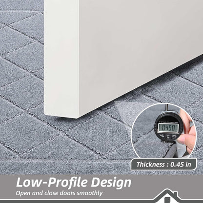 BEQHAUSE Dirt Trapper Door Mat 24" x 36", Doormat Non-Slip Entryway Rugs Washable, Dog Door Mat Stain Resistant and Absorbent Welcome Floor Mat for Front Back Door, Muddy Wet Shoes & Paws, Grey