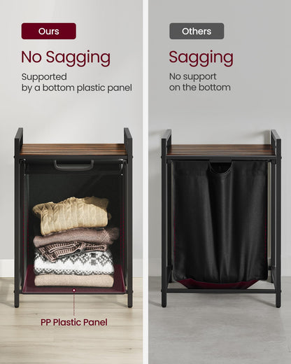 VASAGLE Laundry Hamper, Laundry Basket, Laundry Sorter with A Pull-Out and Removable Bag, Shelf