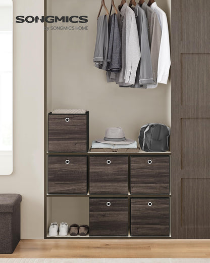 SONGMICS Storage Cubes, Set of 6, 13-Inch Foldable Closet Organizers
