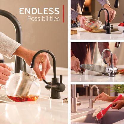 InSinkErator Stainless Steel Tank, H250MBLK-SS HOT250 System, Single-Handle Matte Black Faucet & F-2000S Premium Under Sink Water Filtration System for Instant Hot