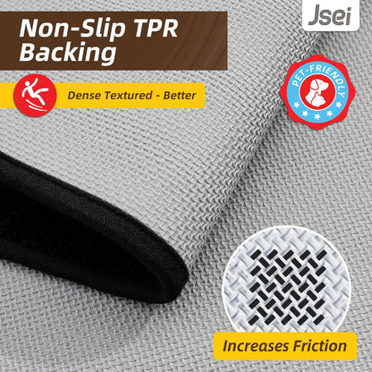 JSEI Entryway Rugs Doormat 20"x32", Non-Slip Dirt Trapper Door Mats Indoor, Washable Absorbent and Stain Resist Welcome Floor Mat for Front Door, Dog Door Mat, Muddy Wet Shoes & Paws, Black