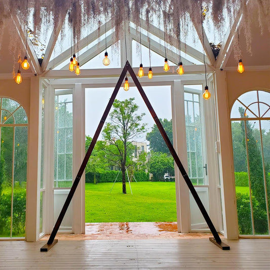 7.87FT Wooden Wedding Arch, Wood Arch for Wedding Ceremony Gorgeous Arbor Backdrop Stand for Garden Parties