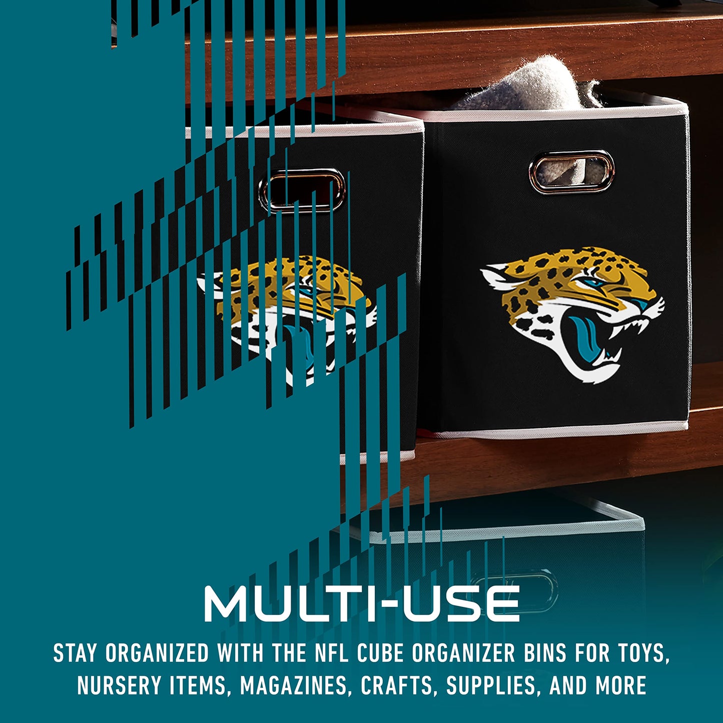 Franklin Sports NFL Jacksonville Jaguars Collapsible Storage Bin