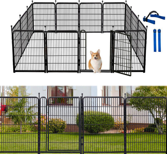 Tall Garden Fences and Borders for Dogs, 48 inch High Garden Fence, 12 Panels Total 26.6 Ft, 21 in