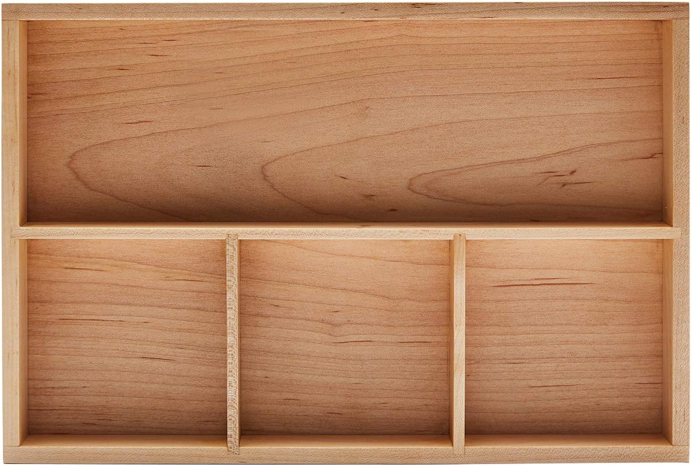 pandapark Wood Organizer Tray,Black Walnut,Desk & Drawer Storage Box (Maple Master)