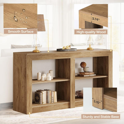 Tribesigns Farmhouse Console Table, Hallway Table for Entryway, Wood Console Behind Couch for Living Room, Hallway, Foyer, Oak