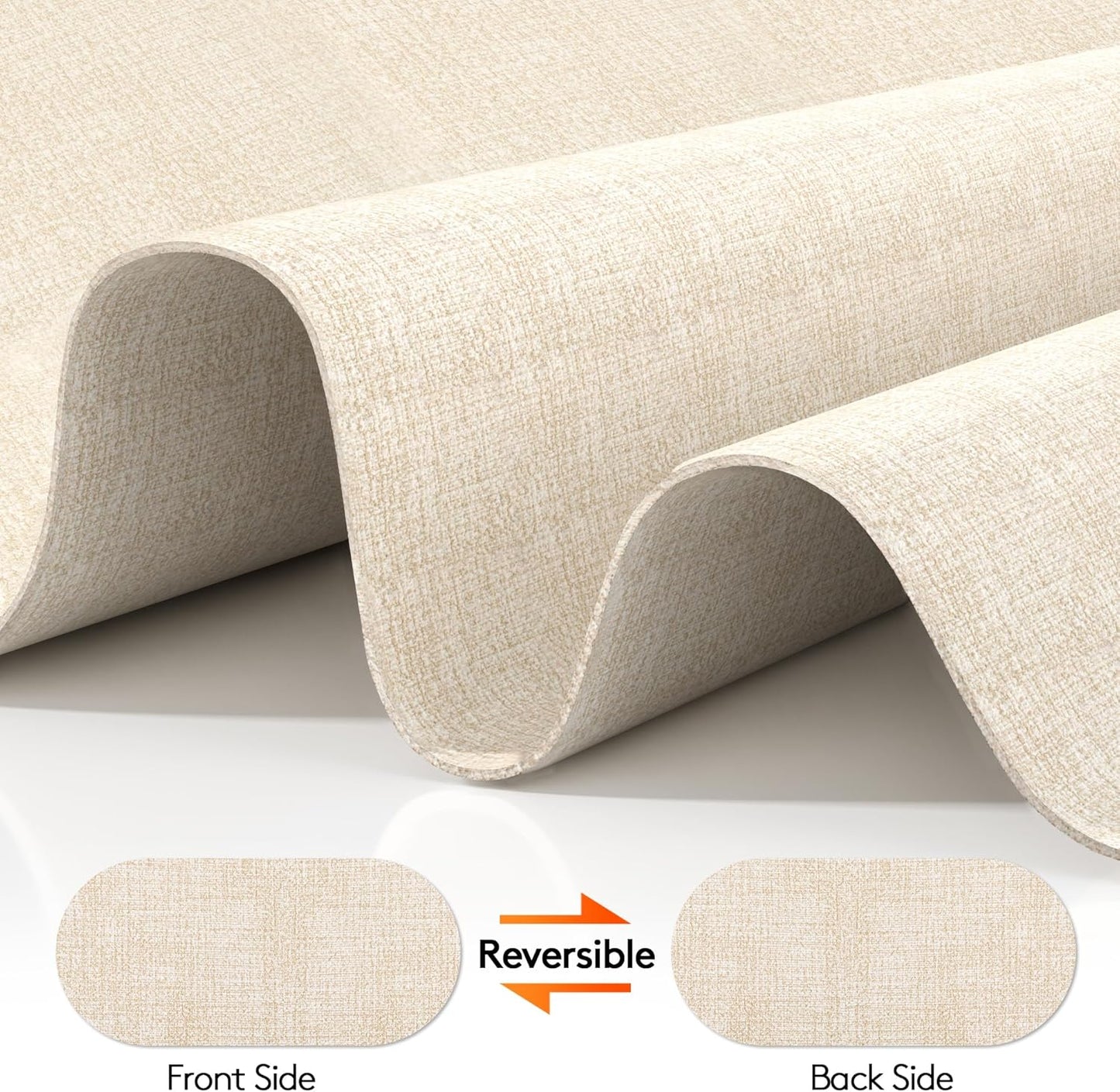 DOLOPL Placemats Set of 6, Oval Large Beige Place Mats for Kitchen Dining Room Table Decorations, Faux Leather Anti Slip Waterproof Dining Table Place Mats for Indoor & Outdoor Use(13.8"x21.6")