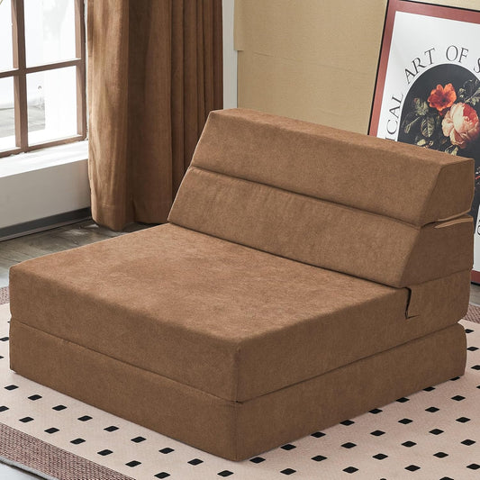 jela Foldable Sofa Bed Large Soft Foam Convertible Sleeper Chair Luxury Miss Fabric Fold Out Chair