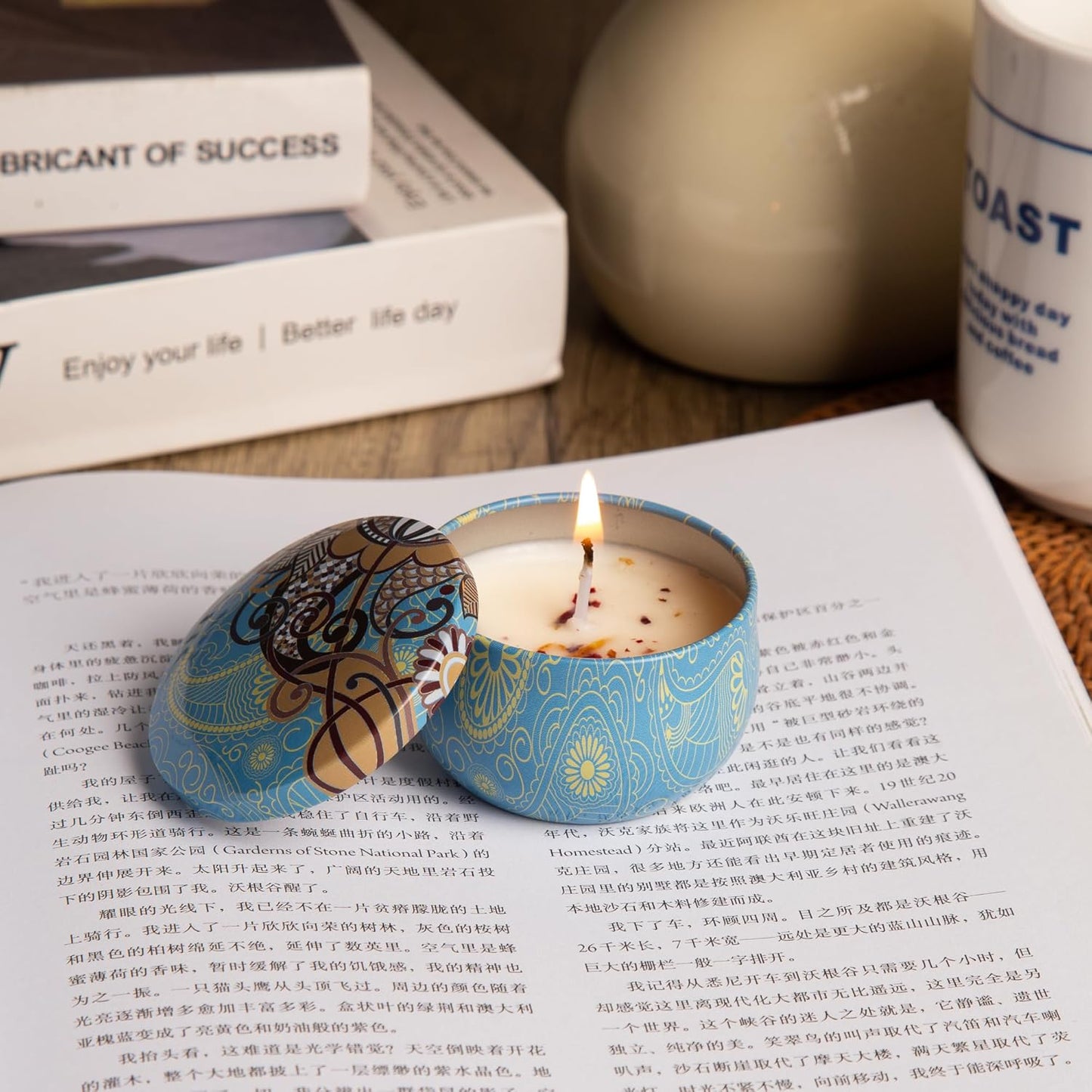 Aromatherapy Soy Candles Gift Set for Women ??4 Pack Scented Candle Set with Lavender, Rose, Jasmine & Freesia, Relaxing Stress Relief Gifts, Mother?™s Day, Christmas,Small Candles for Gifts