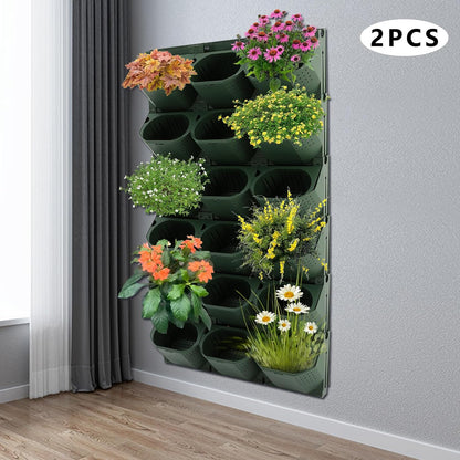 Self Watering Wall Planter | 36 Pots Vertical Garden Planter for Indoor Plants | Wall-Mounted Stackable wall planter | Hanging Plant Flower Pot Holder | 10.56 Fl Oz Each Individual Pot | Army Green