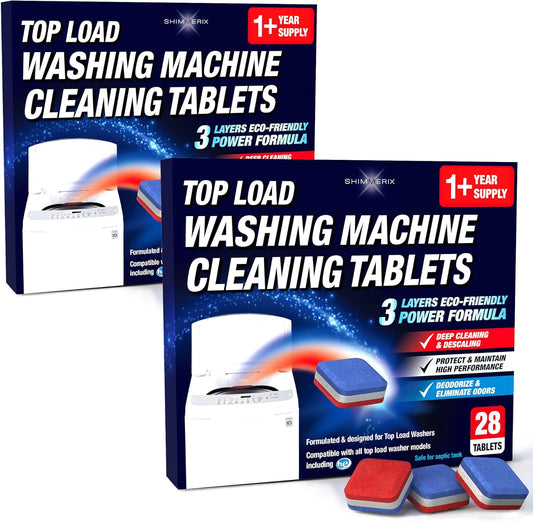 Washing Machine Cleaner Tablets 56 Pack for HE Top Load - Eco Friendly Washer Machine Cleaning