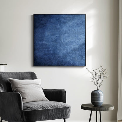 Framed Navy Blue Modern Abstract Wall Art, Canvas Paintings Artwork for Walls, Minimalist Blue Art Prints Pictures for Living Room, Hallway, Bedroom, Office, Bathroom Wall Decor -24x24 Inch