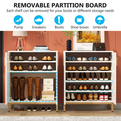 Tribesigns Shoe Cabinet with Doors, 20 Pairs Entryway Shoe Storage Cabinet with Shelves, 5-Tier
