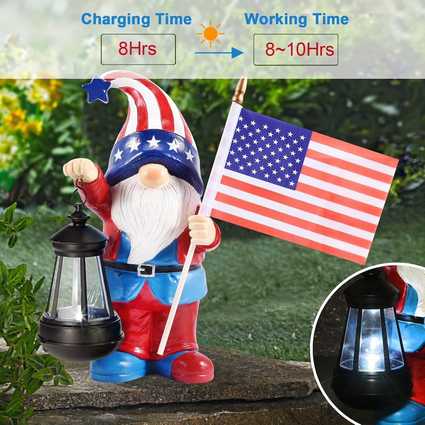 Nacome Solar Gnomes Statues for Garden Decor: Outdoor Sculptures for Clearance Lights for Outside Lawn Ornaments Porch Patio Balcony Yard Home – Birthday Gifts for Mom Grandma Women