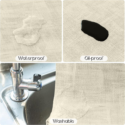 Romanstile Reversible Vinyl Placemats Set of 6, Faux Leather 100% Waterproof Oil-Proof Wipeable Place Mats, Heat Resistant Dual Sided Table Mats for Kitchen/Dining/Party (Grey Beige, 12 x 17 Inch)
